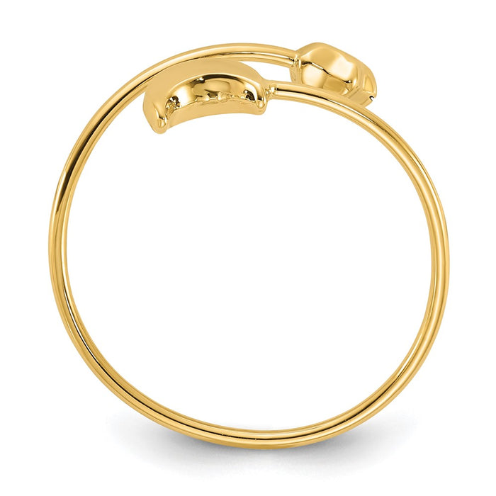 Shop Stylish 14K Gold Polished Adjustable Moon & Star Ring - Affordable Luxury!-2