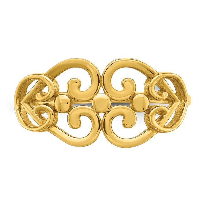 Shop Stylish 14K Gold Fancy Heart Cut-Out Ring - Size 7, Affordable Elegance-4