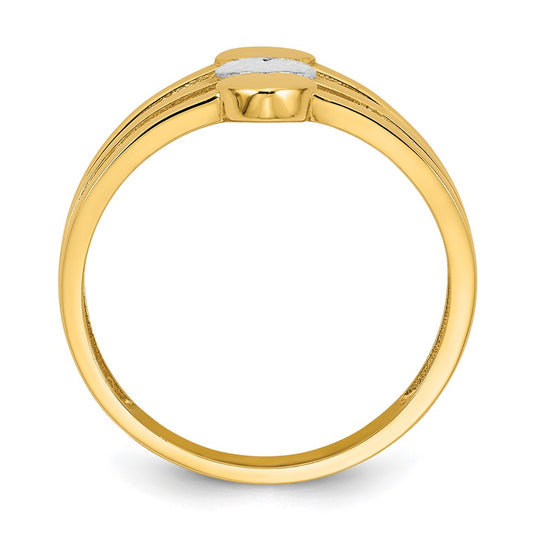 Buy Stylish 14K White Gold Diamond-Cut Three Hearts Ring, Size 7, Affordable Price