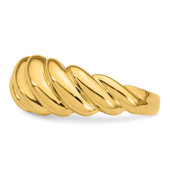 Buy Stylish 14K Polished Twisted Graduated Dome Ring - Size 7, Affordable Luxury-3