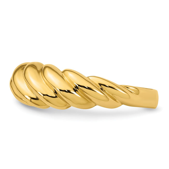 Shop Stylish 14K Polished Twisted Dome Ring - Size 7 | Affordable Luxury-3