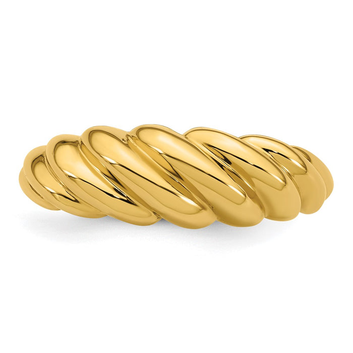 Shop Stylish 14K Polished Twisted Dome Ring - Size 7 | Affordable Luxury-4
