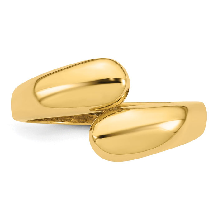 Buy Stylish 14K Gold Polished Bypass Ring - Size 7, Affordable Luxury-4