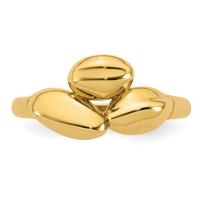 Buy Stylish 14K Polished Trio Domed Ring - Size 7 for Affordable Luxury-4
