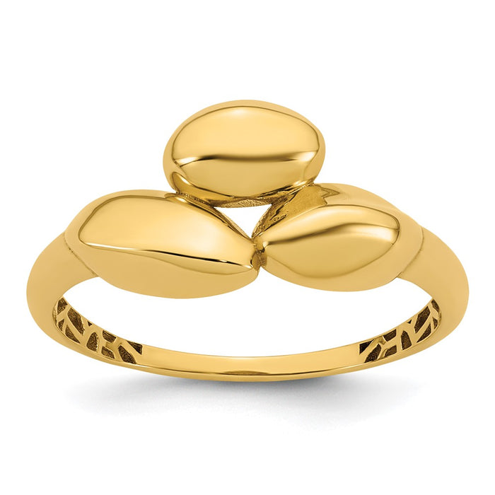 Buy Stylish 14K Polished Trio Domed Ring - Size 7 for Affordable Luxury-1