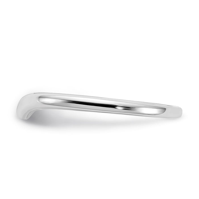 Shop Stylish 10K White Gold Double Heart Wedding Band - Affordable Elegance-3