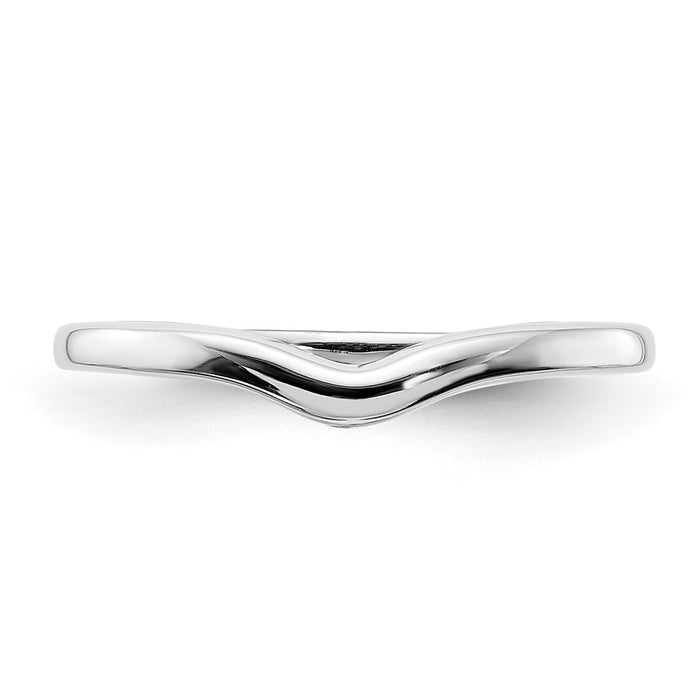 Shop Stylish 10K White Gold Double Heart Wedding Band - Affordable Elegance-4