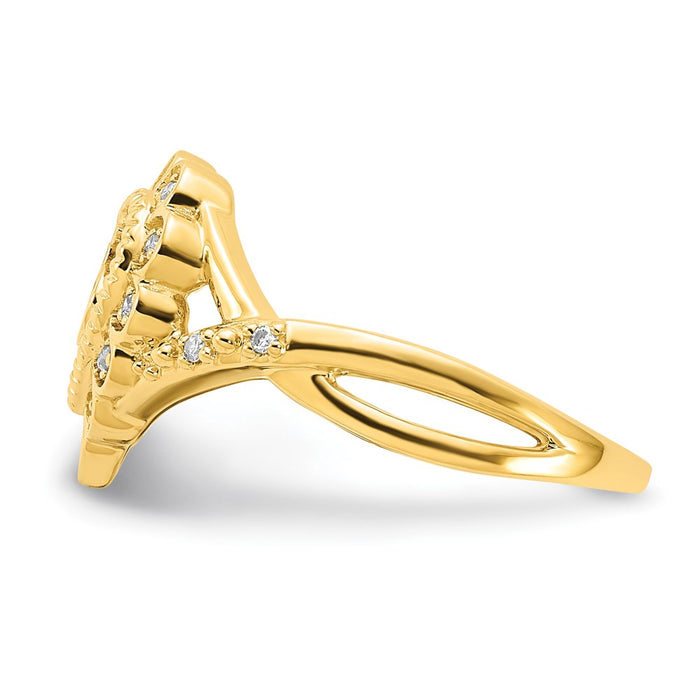 Shop Exclusive 10K Yellow Gold Heart Ring with Diamonds - Affordable Luxury Gift-3
