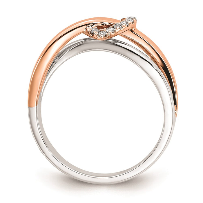 Shop Stylish Sterling Silver & 10K Rose Gold Diamond Accent Ring - Affordable Elegance-2