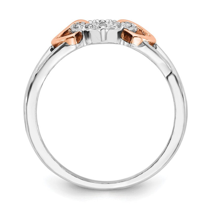 Order Stylish Polished Triple Heart Ring in Sterling Silver & 10K Rose Gold-2