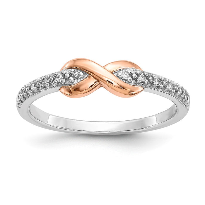 Shop 10K Two-Tone Infinity Diamond Ring in Sterling Silver - Stylish Value!-1