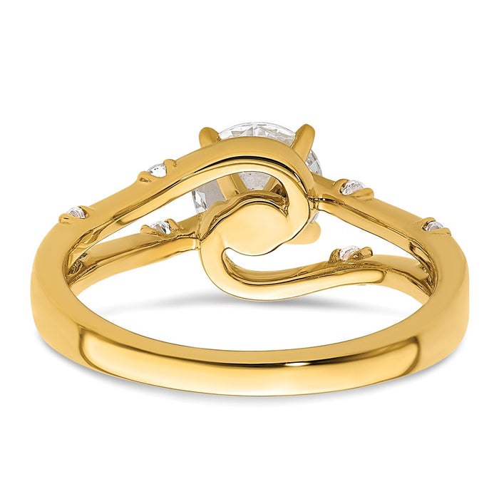 Buy Stylish 14K Gold Diamond Bypass Semi-Mount Engagement Ring - Luxury Value-4