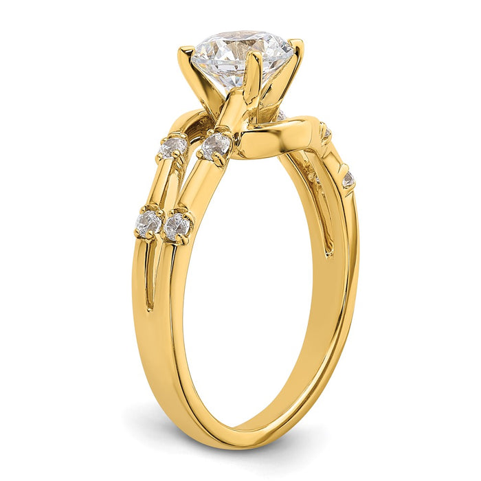 Buy Stylish 14K Gold Diamond Bypass Semi-Mount Engagement Ring - Luxury Value-5