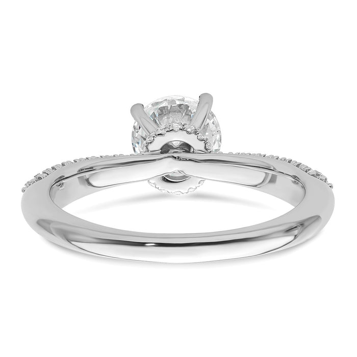 Buy Stylish 14K White Gold Hidden Halo Diamond Semi-Mount Ring | 1.0 Carat-5