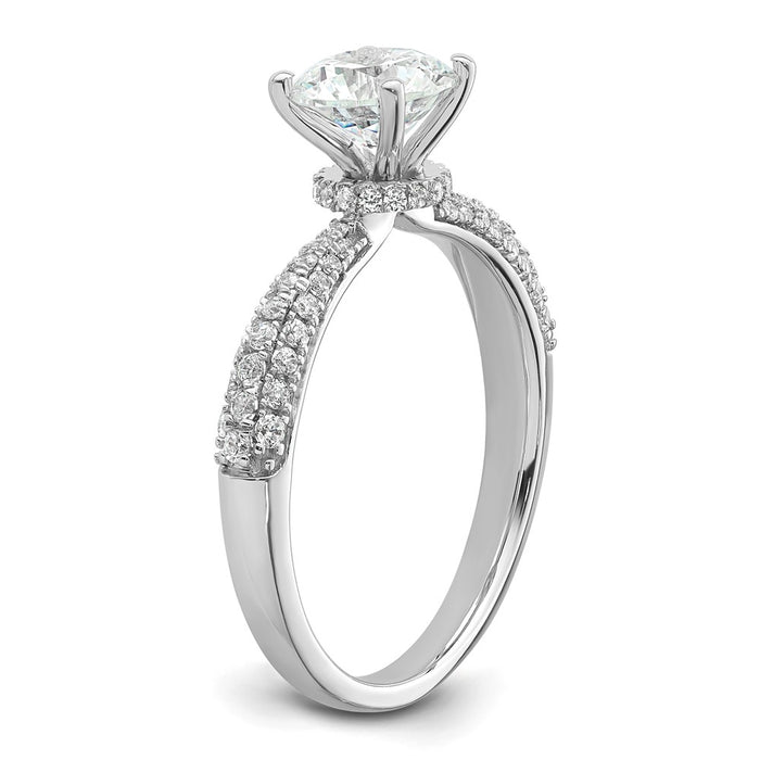 Buy Stylish 14K White Gold Hidden Halo Diamond Semi-Mount Ring | 1.0 Carat-6