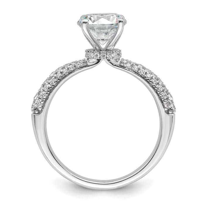 Buy Exclusive 14K White Gold Diamond Semi-Mount Ring with Hidden Halo-2