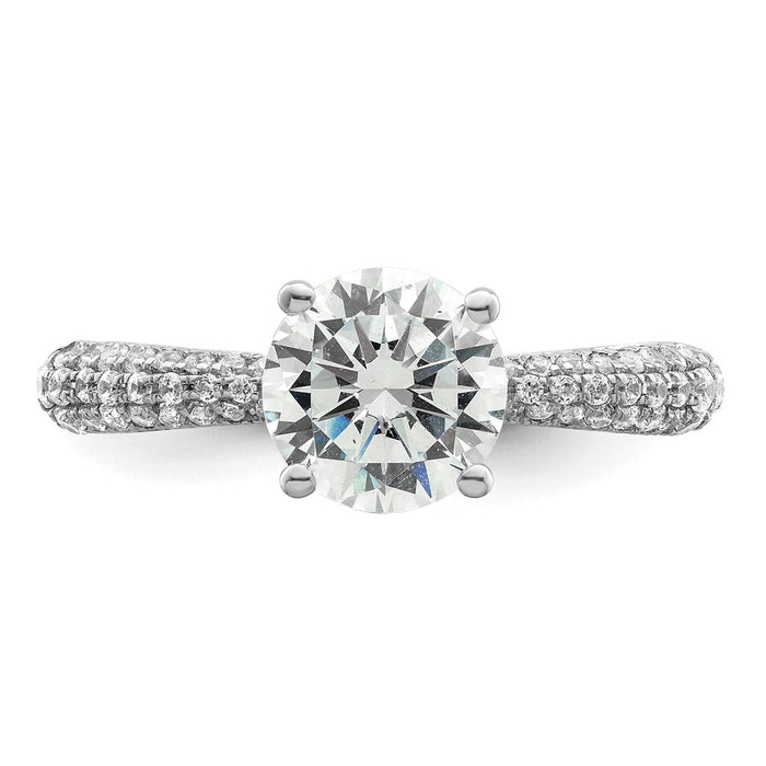 Buy Exclusive 14K White Gold Diamond Semi-Mount Ring with Hidden Halo-4
