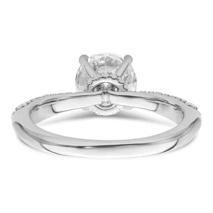 Buy Exclusive 14K White Gold Diamond Semi-Mount Ring with Hidden Halo-5