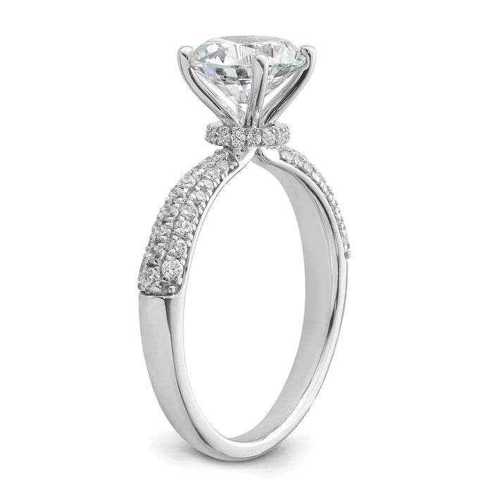 Buy Exclusive 14K White Gold Diamond Semi-Mount Ring with Hidden Halo-6