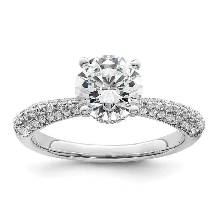 Buy Exclusive 14K White Gold Diamond Semi-Mount Ring with Hidden Halo-1