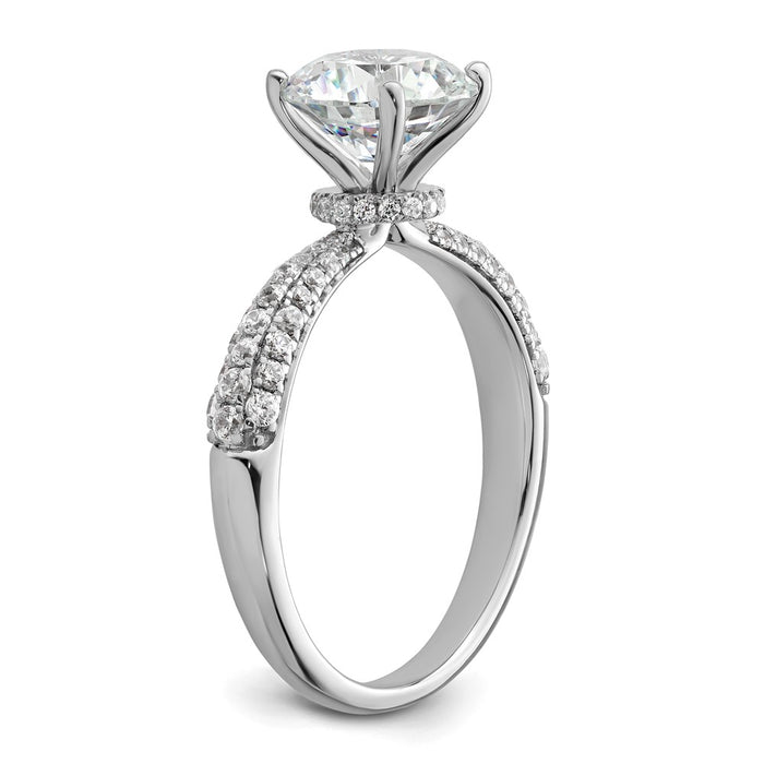 Buy Exclusive 14K White Gold Hidden Halo Diamond Semi-Mount Ring - Luxury Style-6