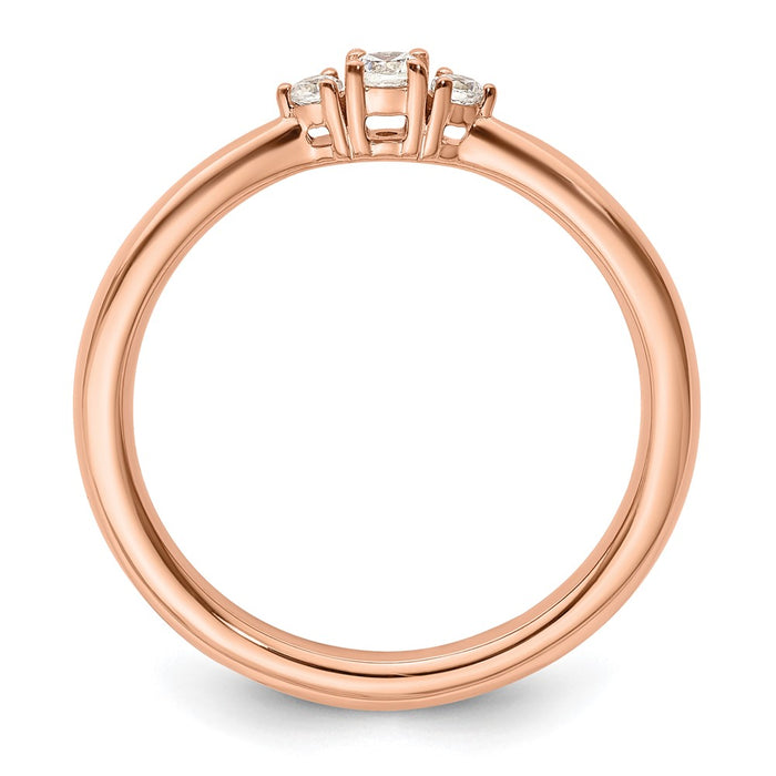 Buy Stylish 14K Rose Gold Three-Stone Diamond Engagement Ring - Luxury Design-2