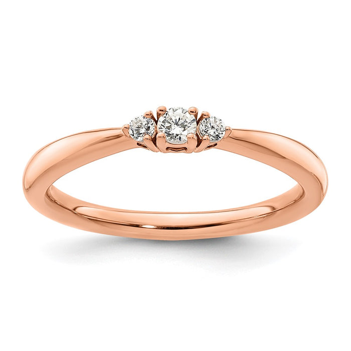 Buy Stylish 14K Rose Gold Three-Stone Diamond Engagement Ring - Luxury Design-1