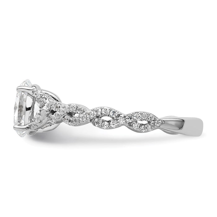 Buy 14K White Gold Criss-Cross Oval Diamond Semi-Mount Ring | Stylish Design-3