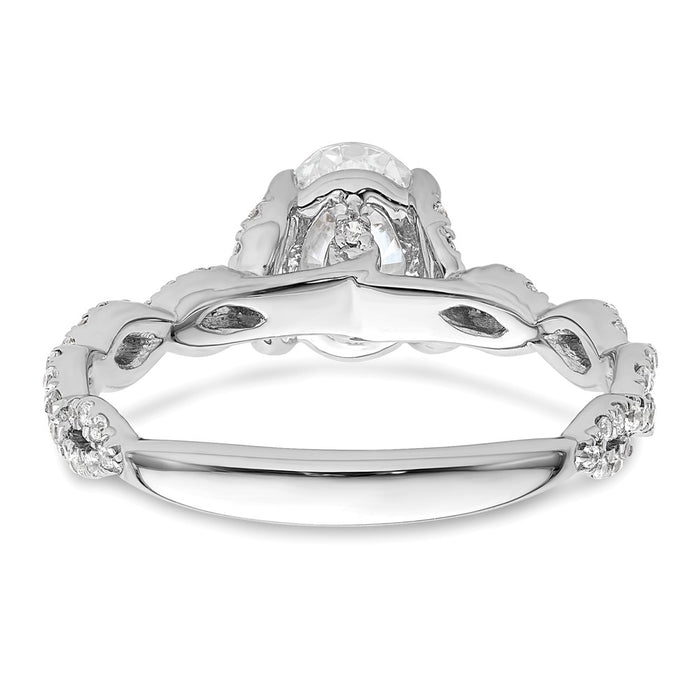 Buy 14K White Gold Criss-Cross Oval Diamond Semi-Mount Ring | Stylish Design-5