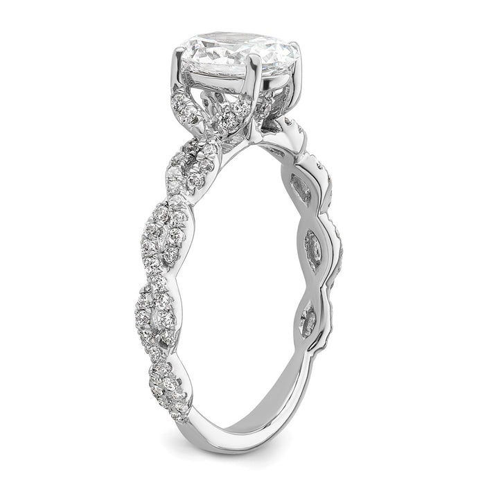 Buy 14K White Gold Criss-Cross Oval Diamond Semi-Mount Ring | Stylish Design-6