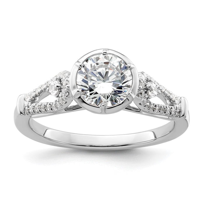 High-Quality 14K White Gold Semi-Mount Engagement Ring with Diamonds - Luxury Value!-1