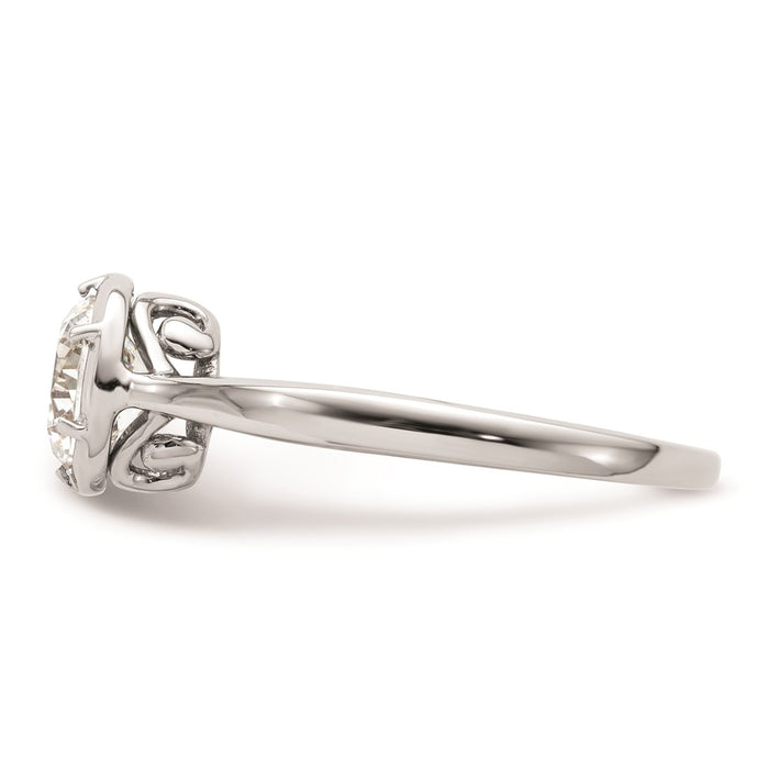 High-Quality 14K White Gold Round Bezel Set Solitaire Engagement Ring - Stylish Value-3