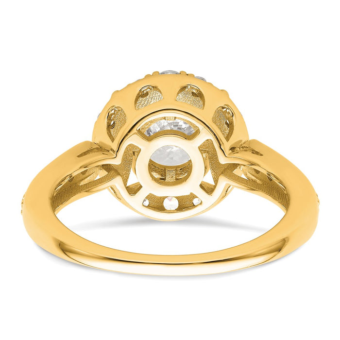 Buy 14K Vintage Round Halo Diamond Semi-Mount Engagement Ring - Stylish Value-5