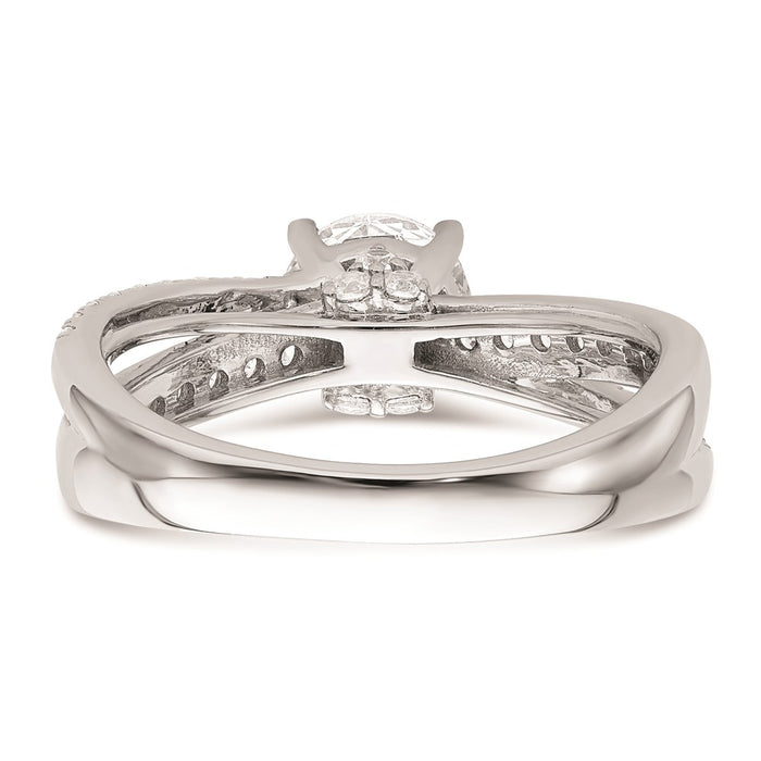 Buy Stylish 14K White Gold Hidden Three-Stone Diamond Engagement Ring-5