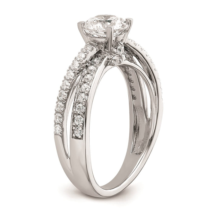 Buy Stylish 14K White Gold Hidden Three-Stone Diamond Engagement Ring-6