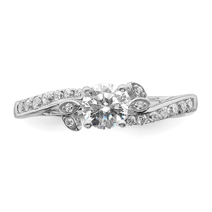 High-Quality 14K White Gold Leaf-Inspired Diamond Semi-Mount Ring - Stylish Value-4