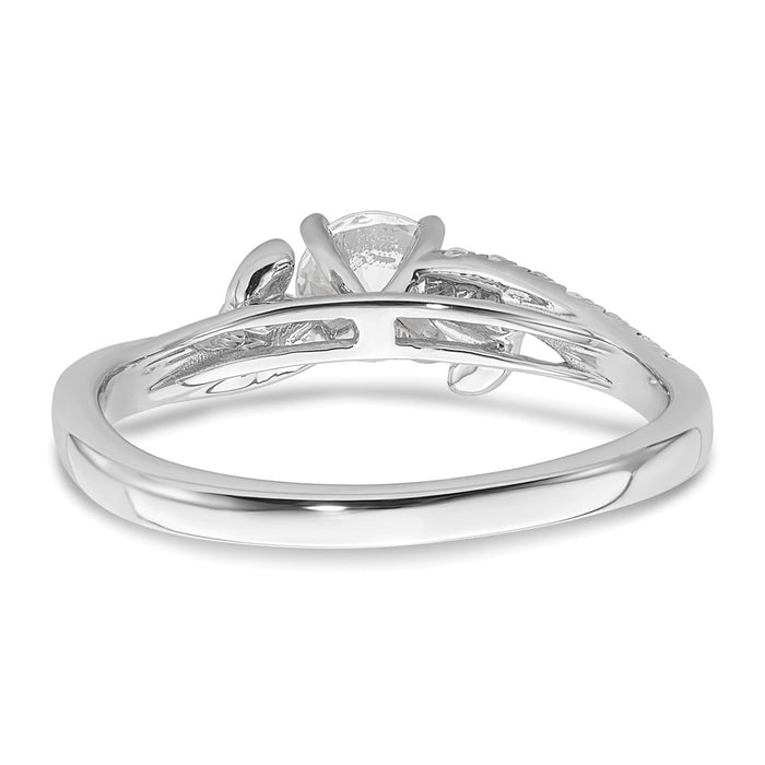 High-Quality 14K White Gold Leaf-Inspired Diamond Semi-Mount Ring - Stylish Value-5