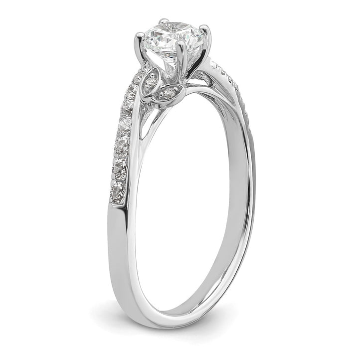 High-Quality 14K White Gold Leaf-Inspired Diamond Semi-Mount Ring - Stylish Value-6