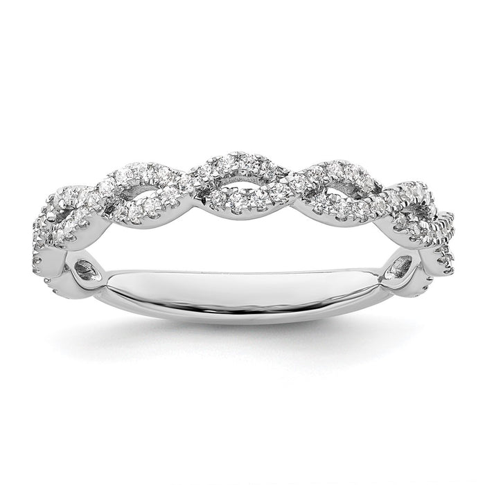 Buy Stylish 14K White Gold Twisted Diamond Engagement Ring - Affordable Luxury!-1