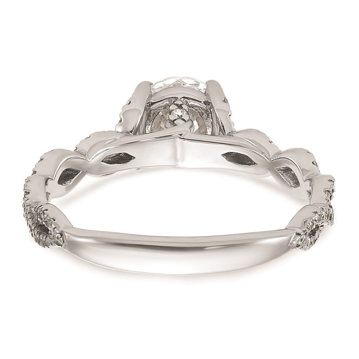 Buy 14K White Gold Twisted Diamond Semi-Mount Engagement Ring - Stylish Value-5