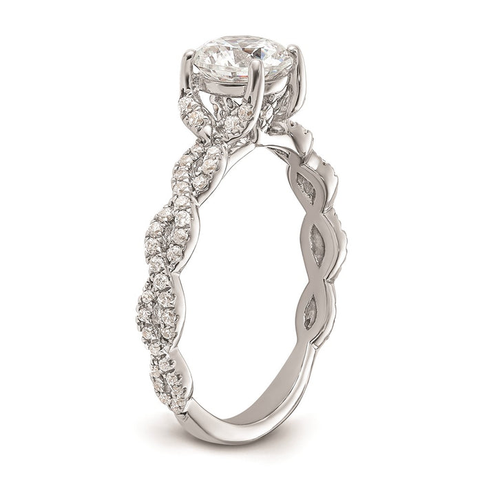 Buy 14K White Gold Twisted Diamond Semi-Mount Engagement Ring - Stylish Value-6