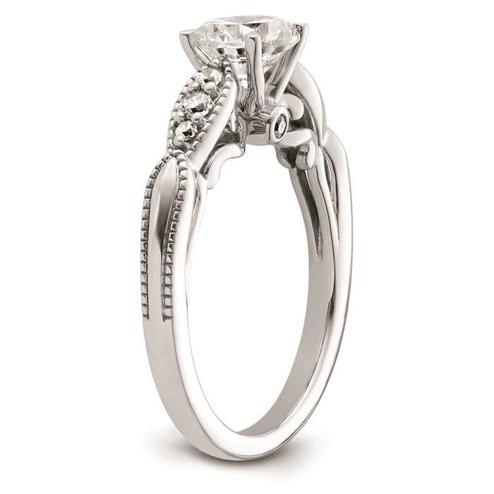 Exclusive 14K White Gold Diamond Semi-Mount Engagement Ring Setting - Stylish Value-6