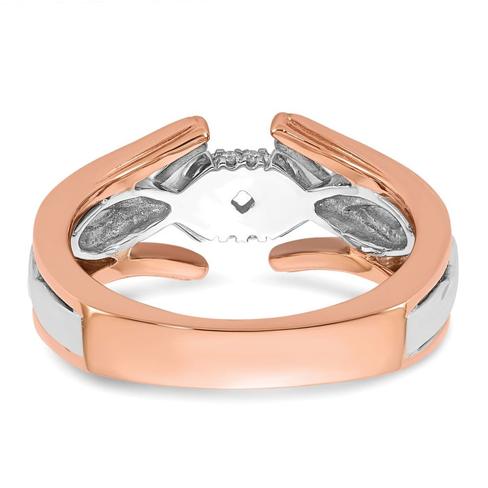 Buy Exclusive 14K Two-Tone Twisted Diamond Semi-Mount Ring - Stylish Design-5