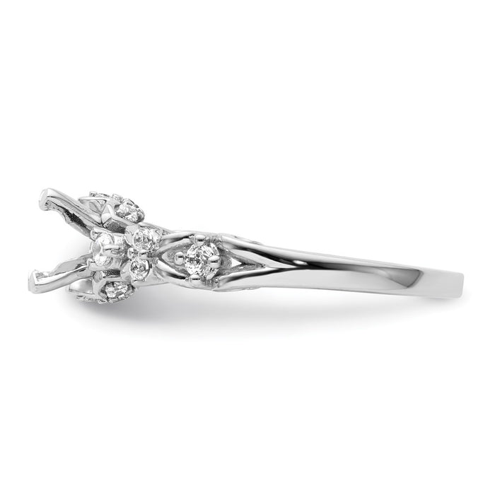 Exclusive 14K White Gold Diamond Semi-Mount Engagement Ring - Stylish Design-3