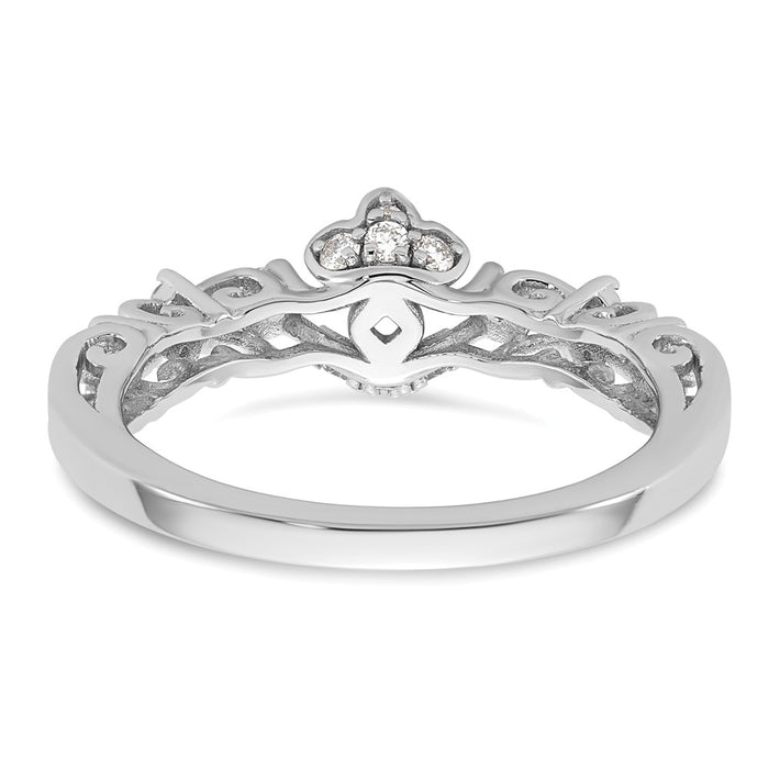 Exclusive 14K White Gold Diamond Semi-Mount Engagement Ring - Stylish Design-5