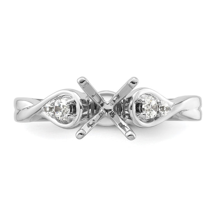 Buy Stylish 14K White Gold Twisted Engagement Ring with Diamond Setting, 1.5g-4