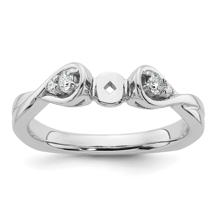 Buy Stylish 14K White Gold Twisted Engagement Ring with Diamond Setting, 1.5g-1