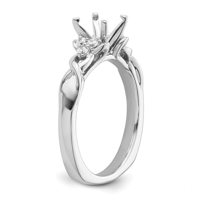 Buy Stylish 14K White Gold Twisted Engagement Ring, Diamond Semi-Mount-6