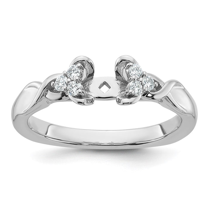 Buy Stylish 14K White Gold Twisted Engagement Ring, Diamond Semi-Mount-1