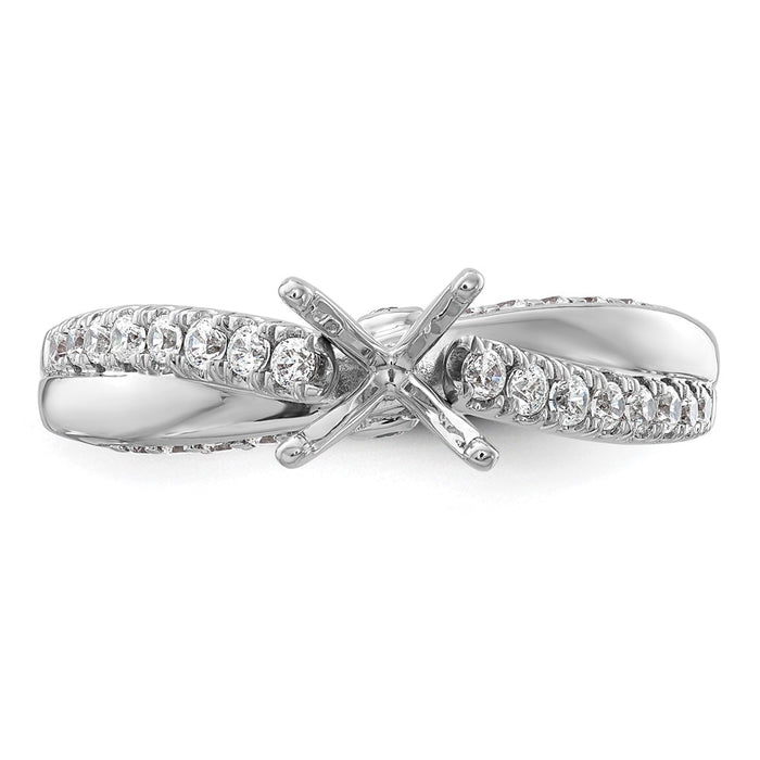 Buy Exclusive 14K White Gold Twisted Engagement Ring - Stylish Diamond Setting-4